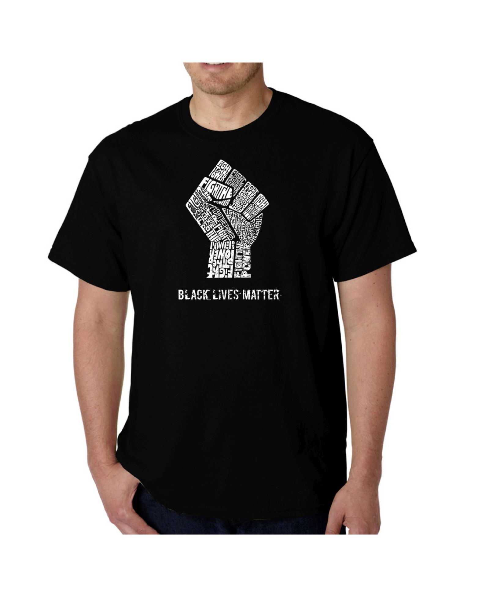 LA Pop Art Men's Black Lives Matter Word Art T-Shirt