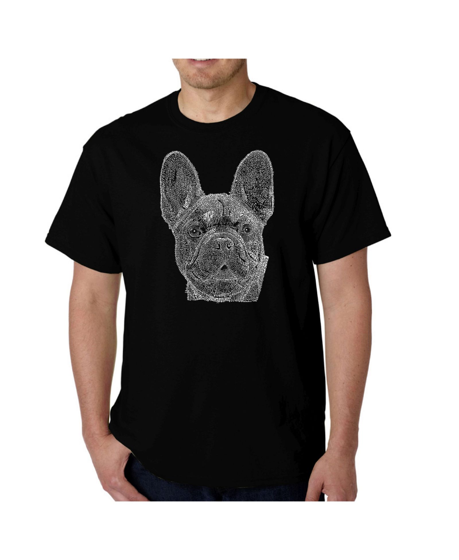 LA Pop Art Men's French Bulldog Word Art T-Shirt
