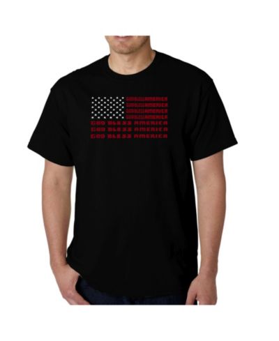 LA Pop Art Men's  God Bless America Word Art T-Shirt