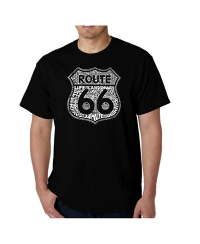 Мужская футболка LA Pop Art Route 66 Life is a Highway Word Art