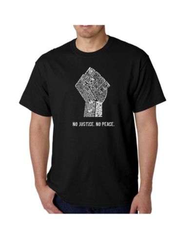LA Pop Art Men's No Justice, No Peace Word Art T-Shirt