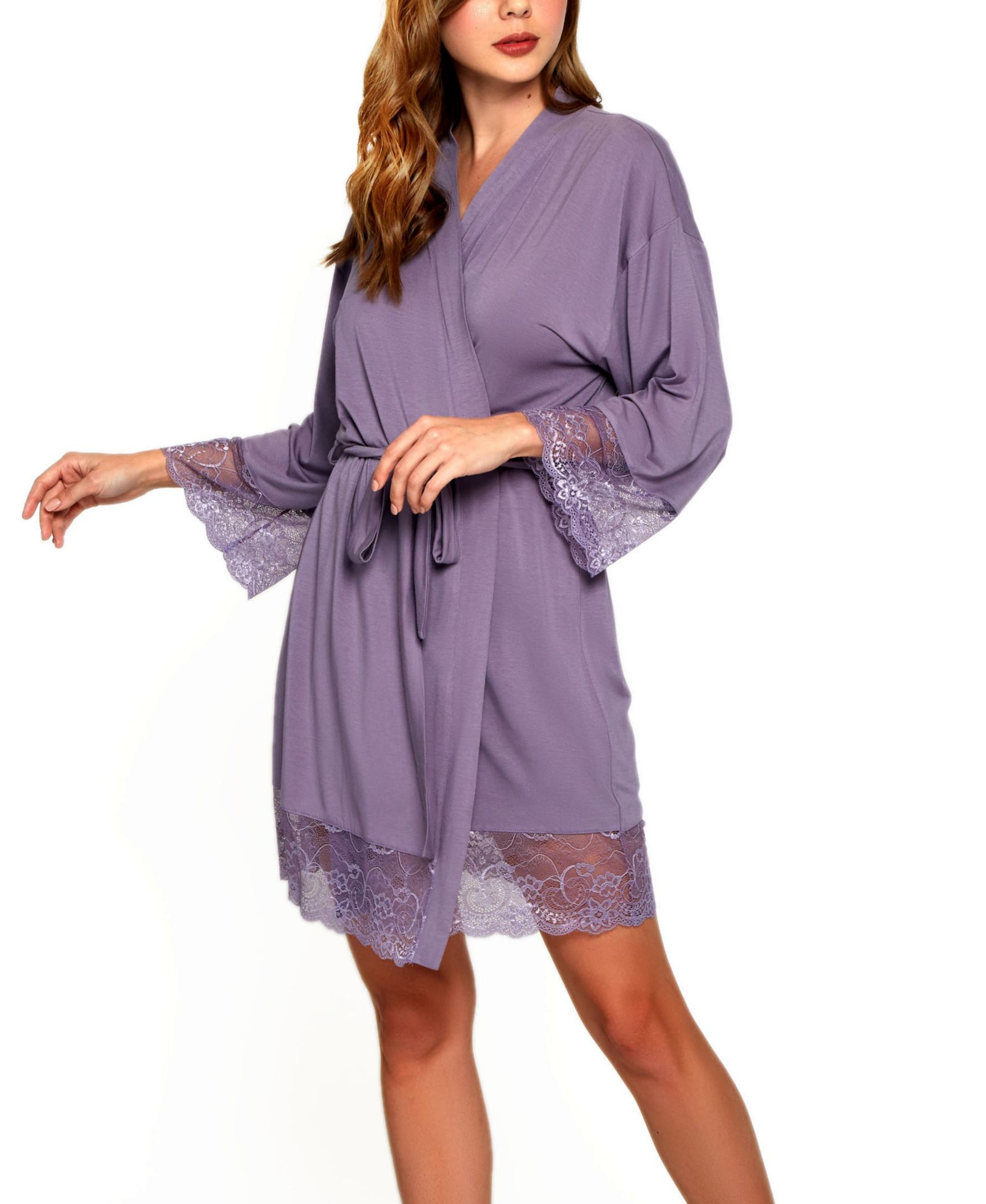 iCollection Women's Olivia Soft Viscose Lingerie Wrap Robe