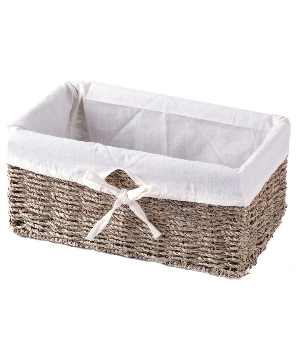 Корзина Wickerwise Seagrass с белой подкладкой