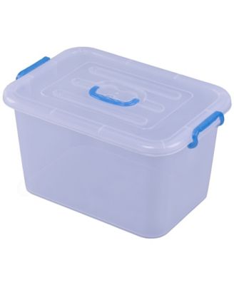 Basicwise Large Clear Storage Container With Lid and Handles