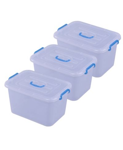 Basicwise Large Clear Storage Container With Lid and