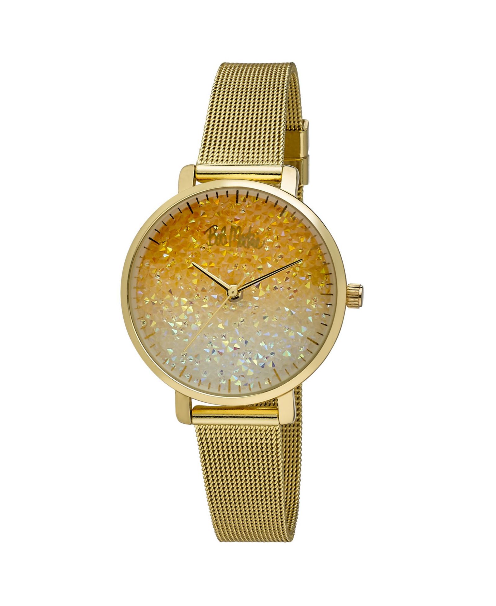 Женские часы Bob Mackie с золотистым сплавом и сетчатым циферблатом 32mm