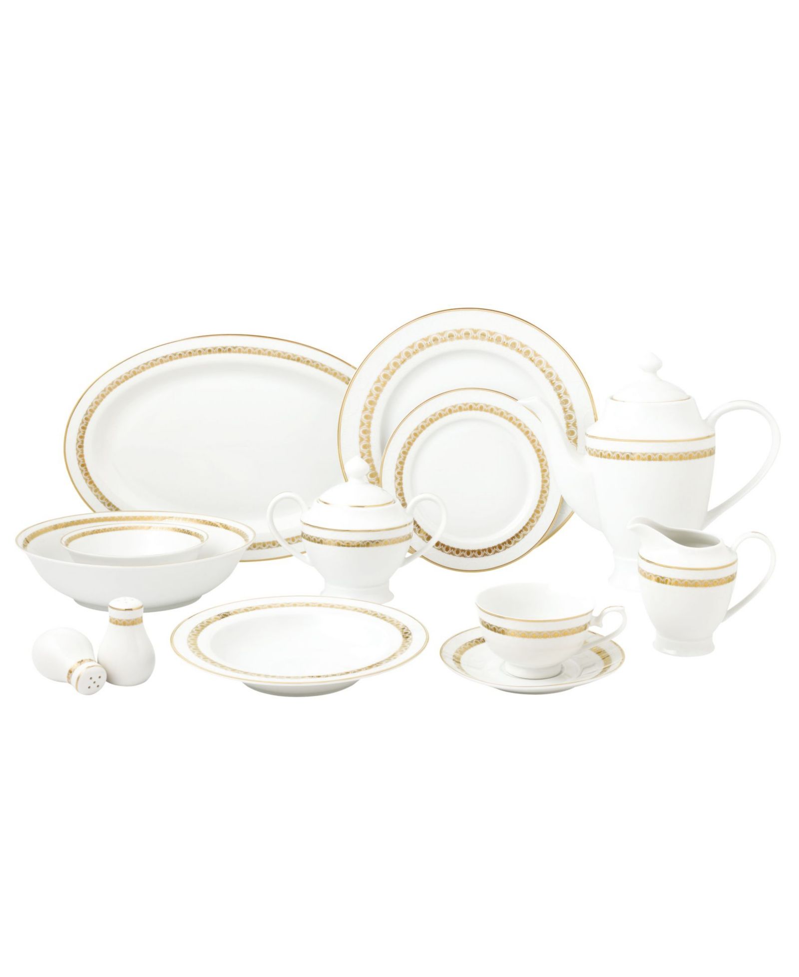 Lorren Home Trends New Bone China Набор столовой посуды 57 предметов, на 8 персон