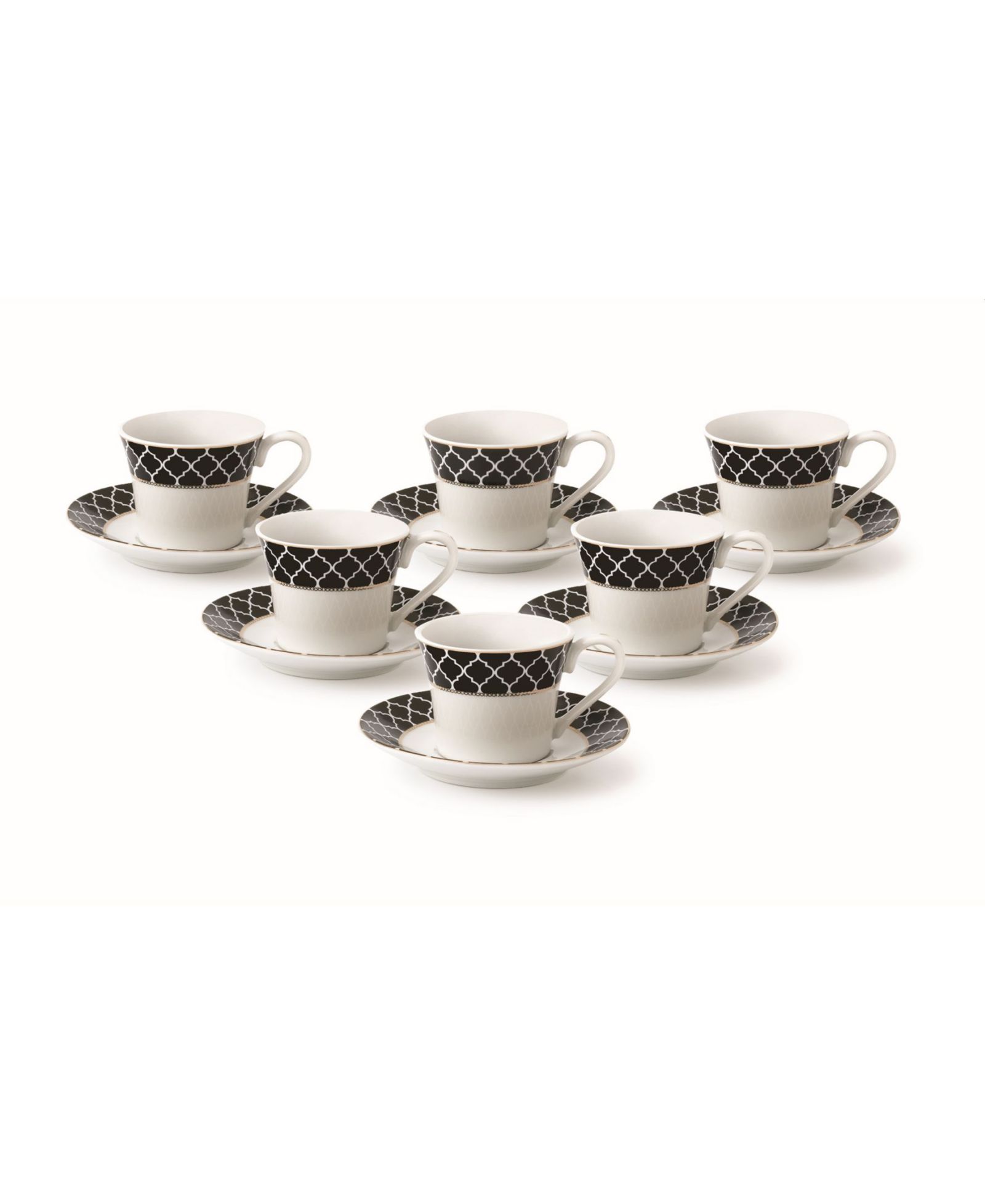 Набор из 12 чашек и блюдец Lorren Home Trends Espresso, 2oz