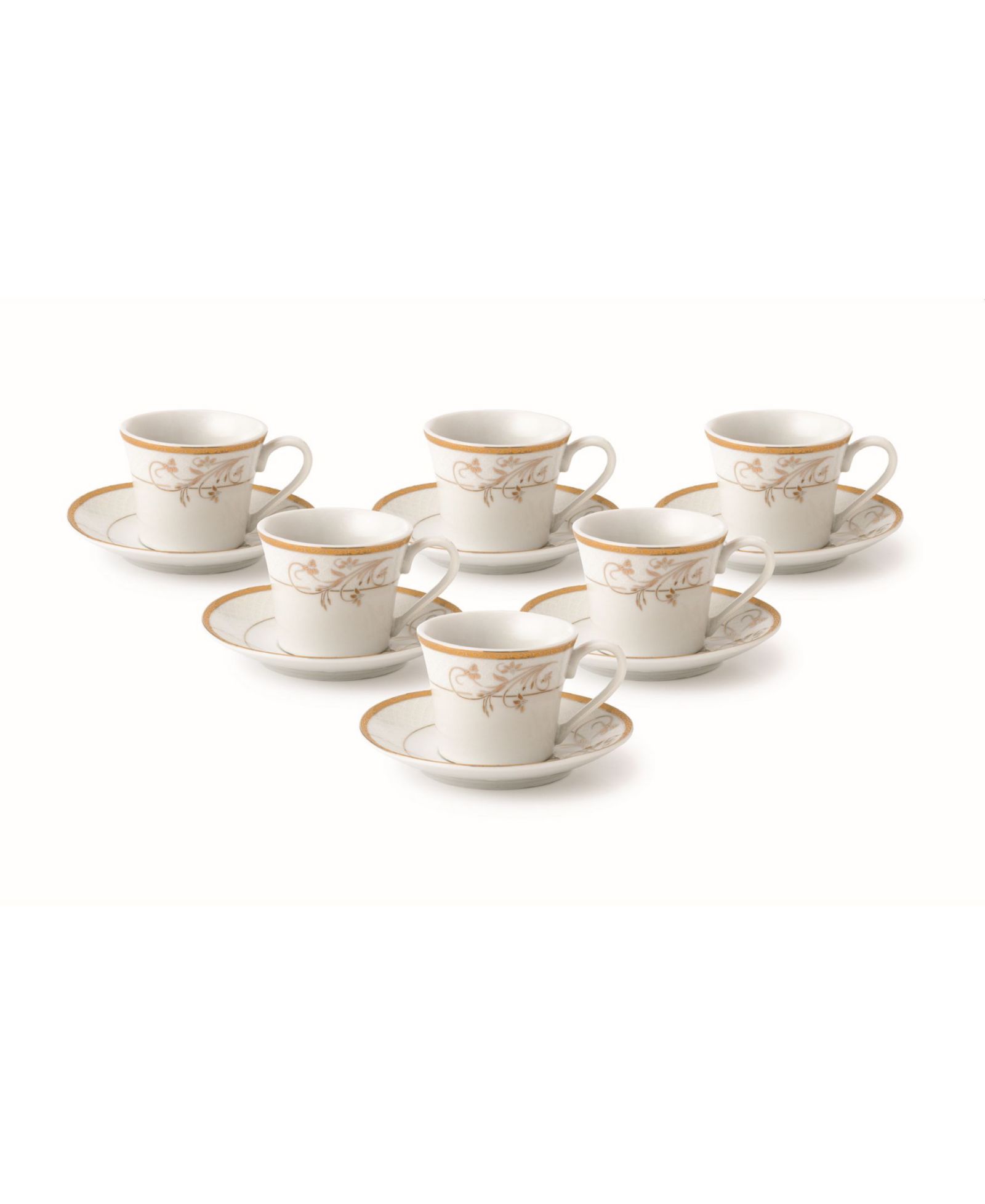 Набор чашек и блюдец Lorren Home Trends Floral Design, 12 шт., 2oz Espresso, на 6 персон