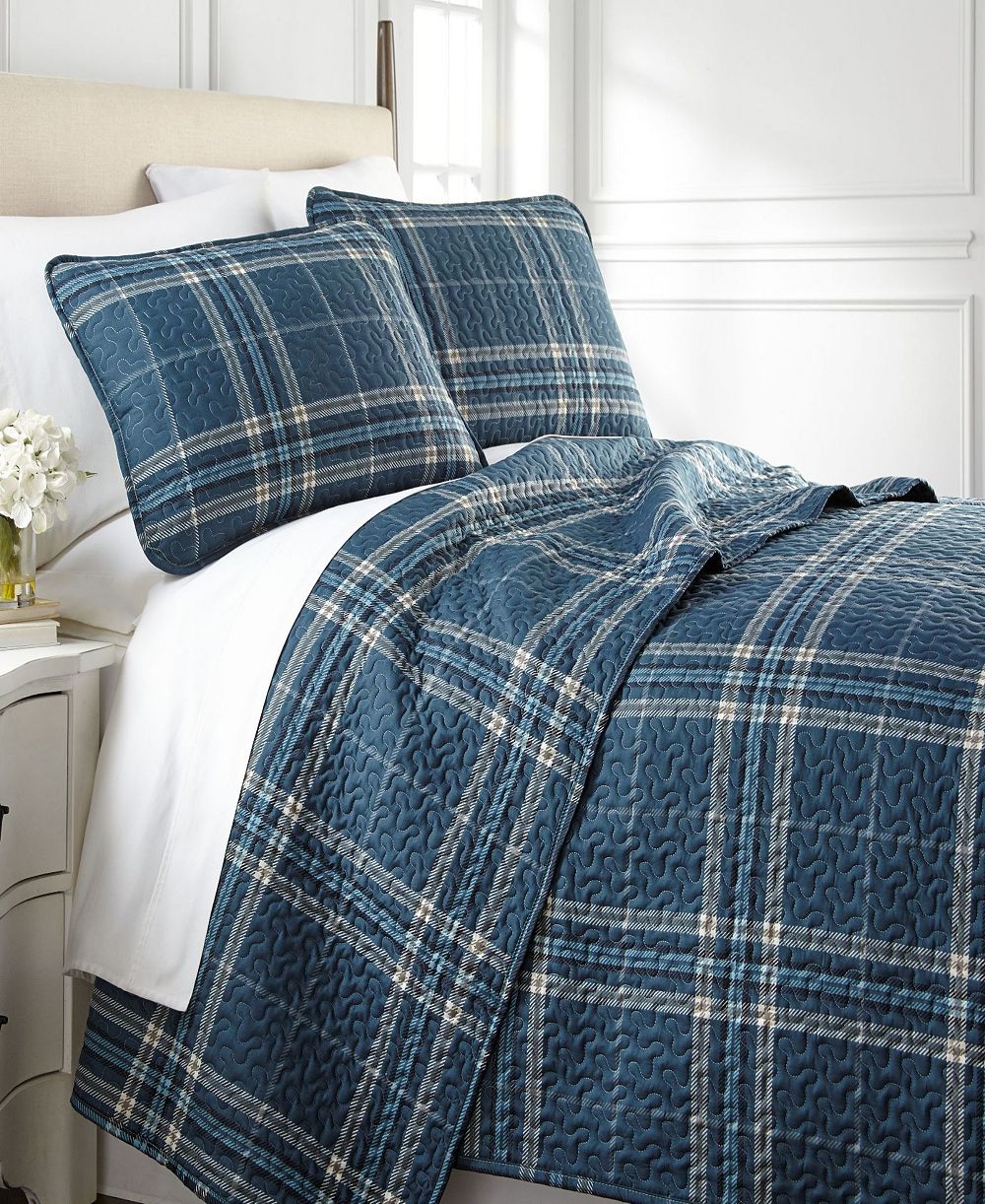 Комплект покрывала Southshore Fine Linens Vilano Plaid Ultra-Soft, 3-Pc., King