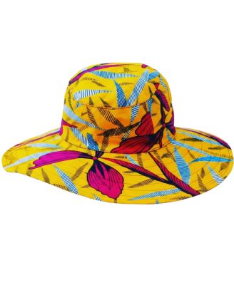 KENDI AMANI SUNSETTA Wide-Brim Satin-Lined Ankara Sun Hat