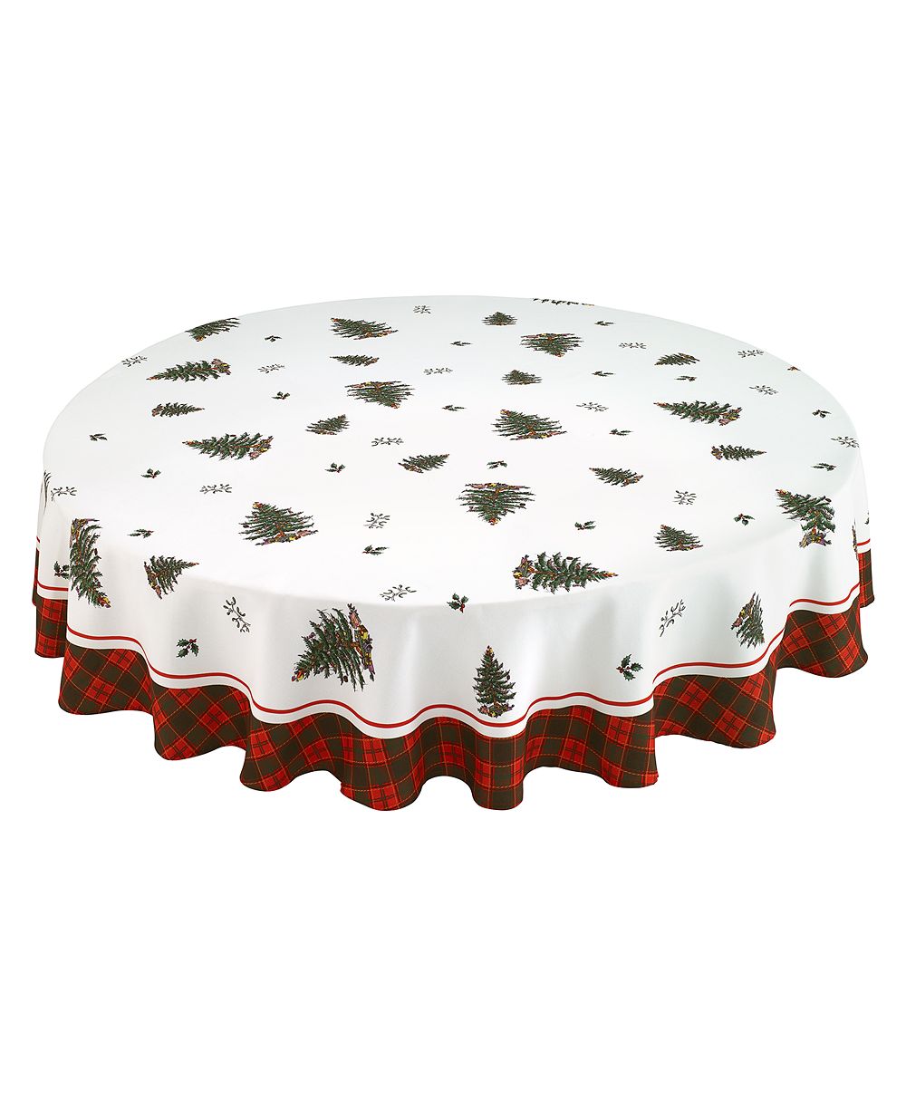 Spode Christmas Tree Tartan многоцветная круглая скатерть, 70"