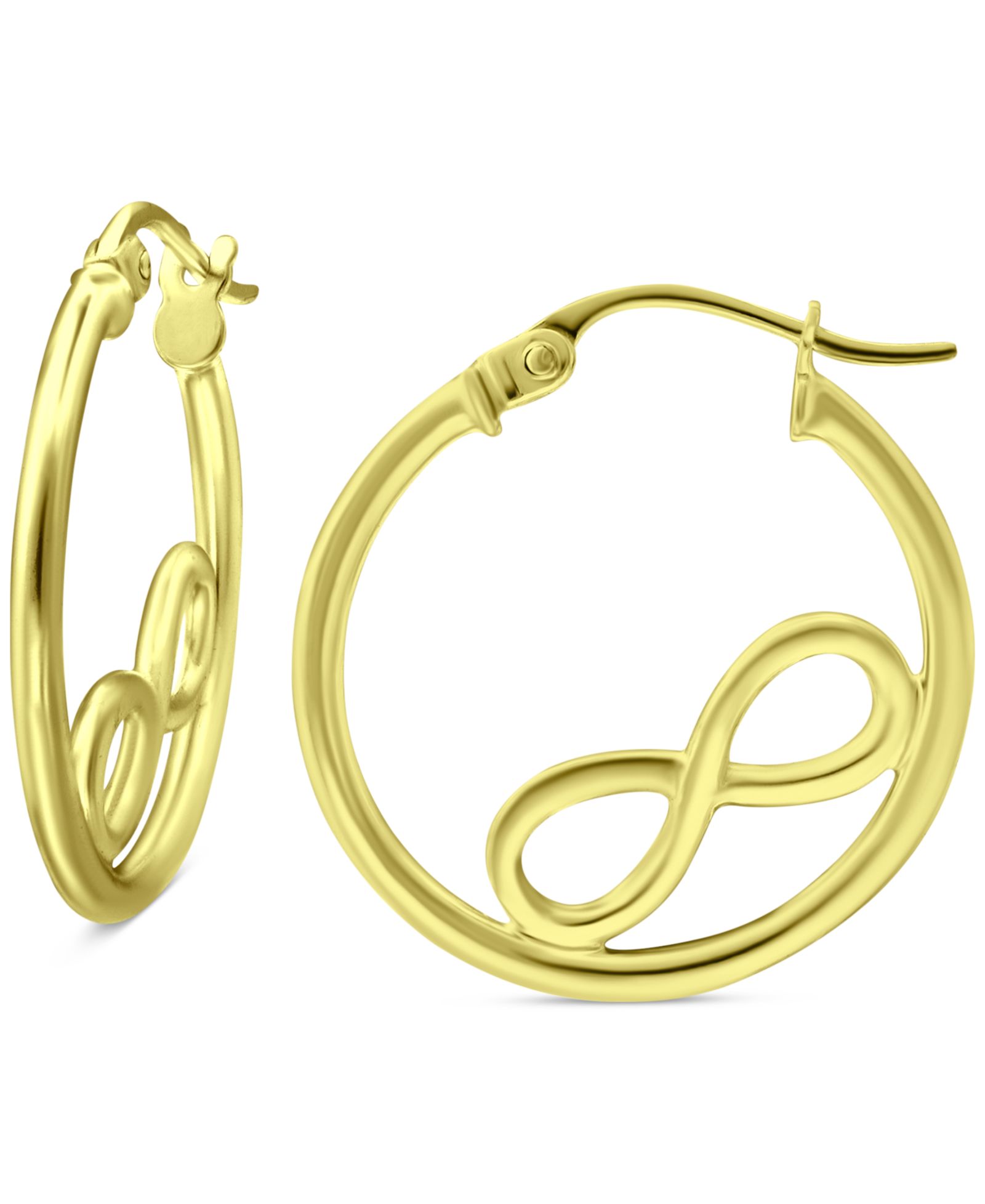 Маленькие серьги-кольца Giani Bernini Infinity Accent из позолоченного стерлингового серебра 18k, 0.75"