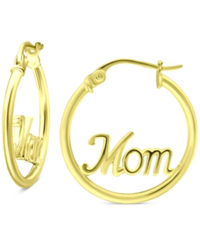 Серьги-кольца Giani Bernini Mom Small в золотом напылении на стерлинговом серебре, 0.75"