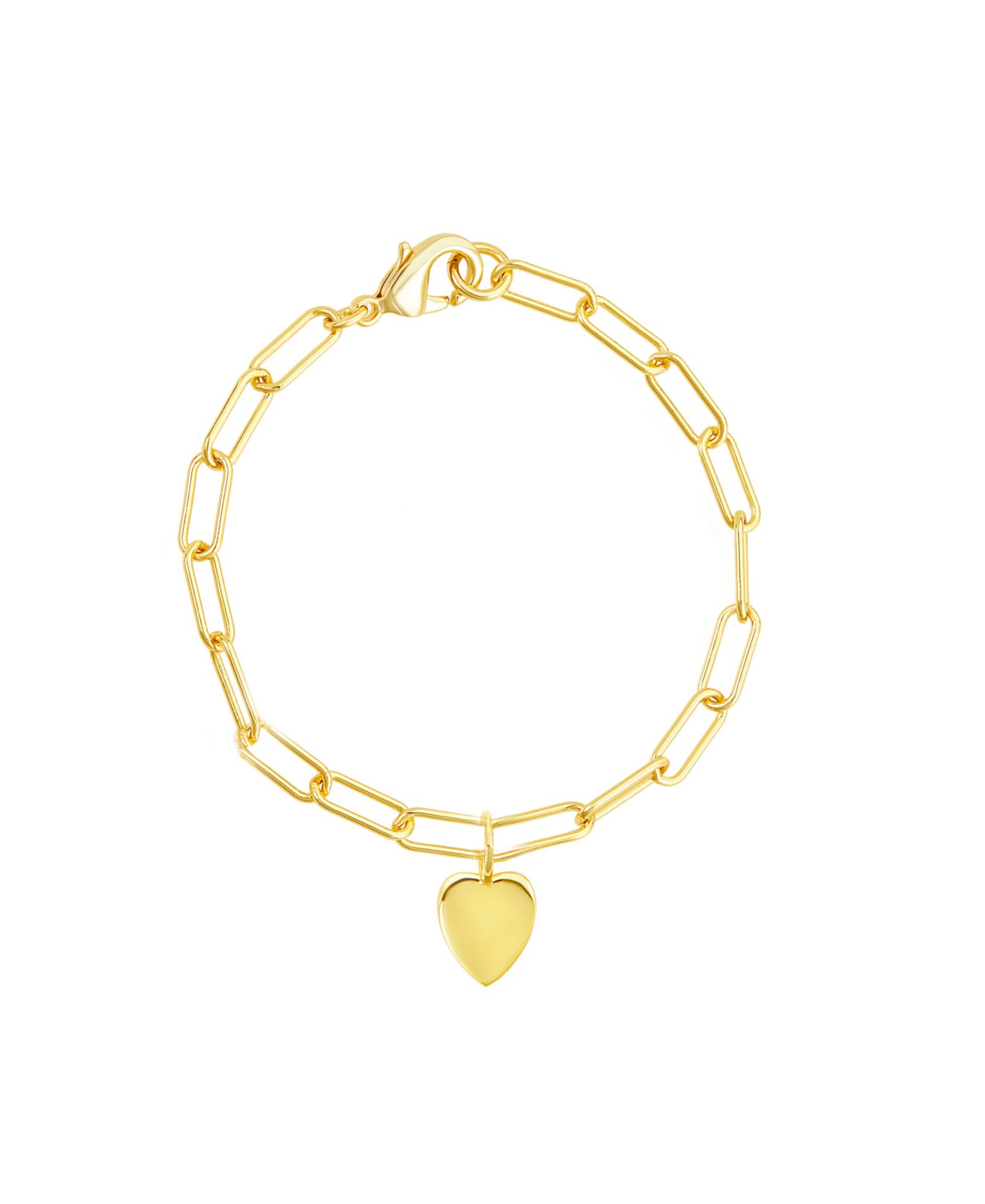 ADORNIA браслет Paperclip Chain с подвеской Heart