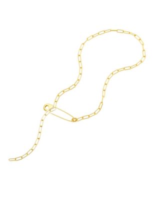 ADORNIA Ожерелье-лариат Safety Pin Paper Clip