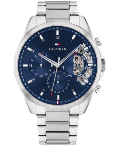 Мужские часы Tommy Hilfiger Chronograph, стальной браслет, 44mm