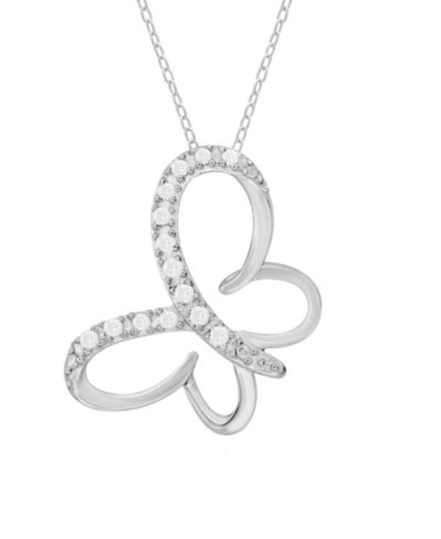 Подвеска-кулон Diamond Butterfly в серебре Sterling Silver