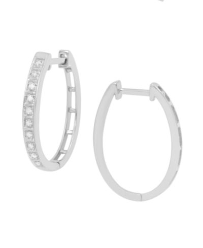 Серьги-кольца с бриллиантами (1/10 ct. t.w.) из стерлингового серебра