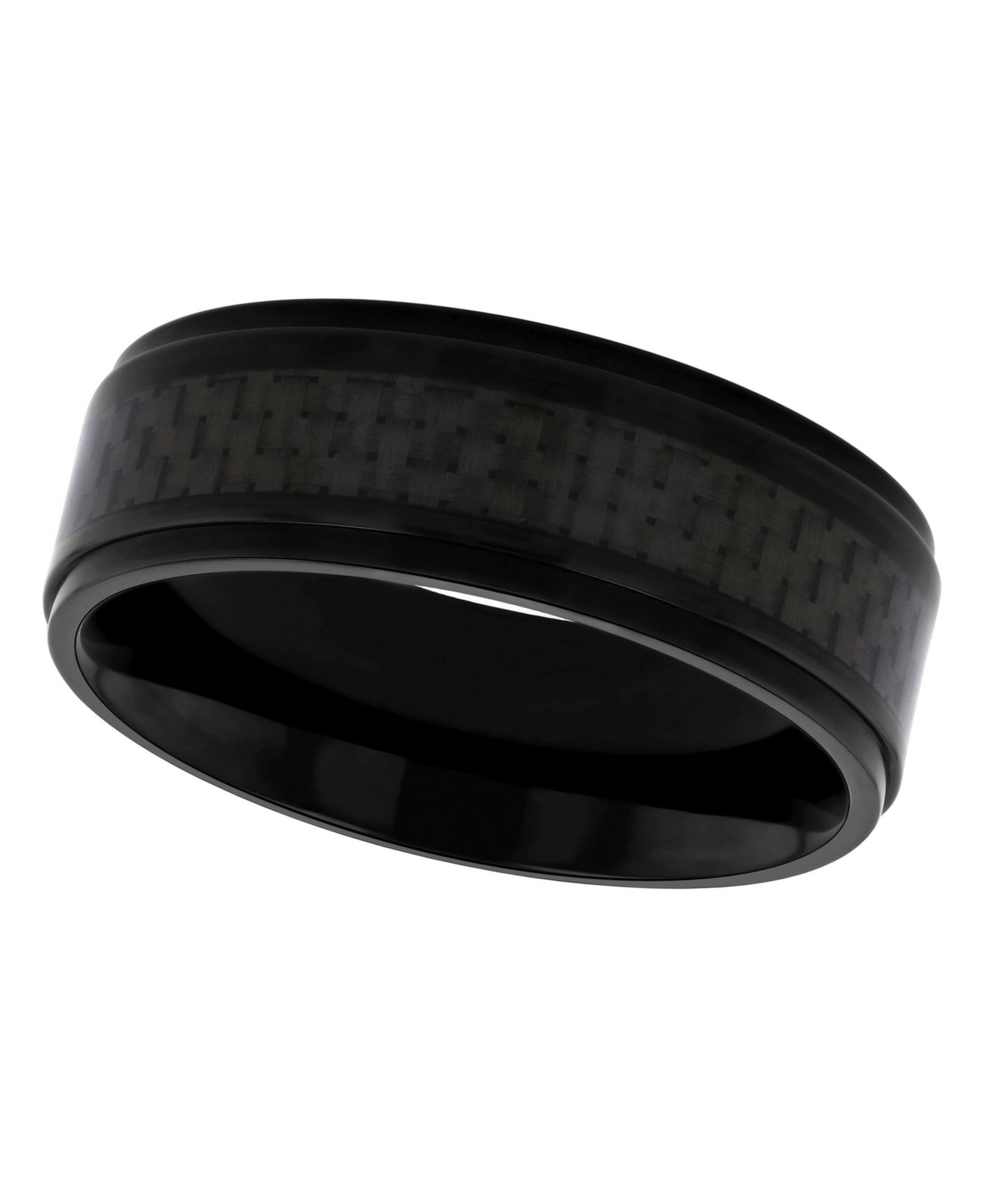 Macy's Men's Weave Inlay Lightweight Titanium Wedding Band
