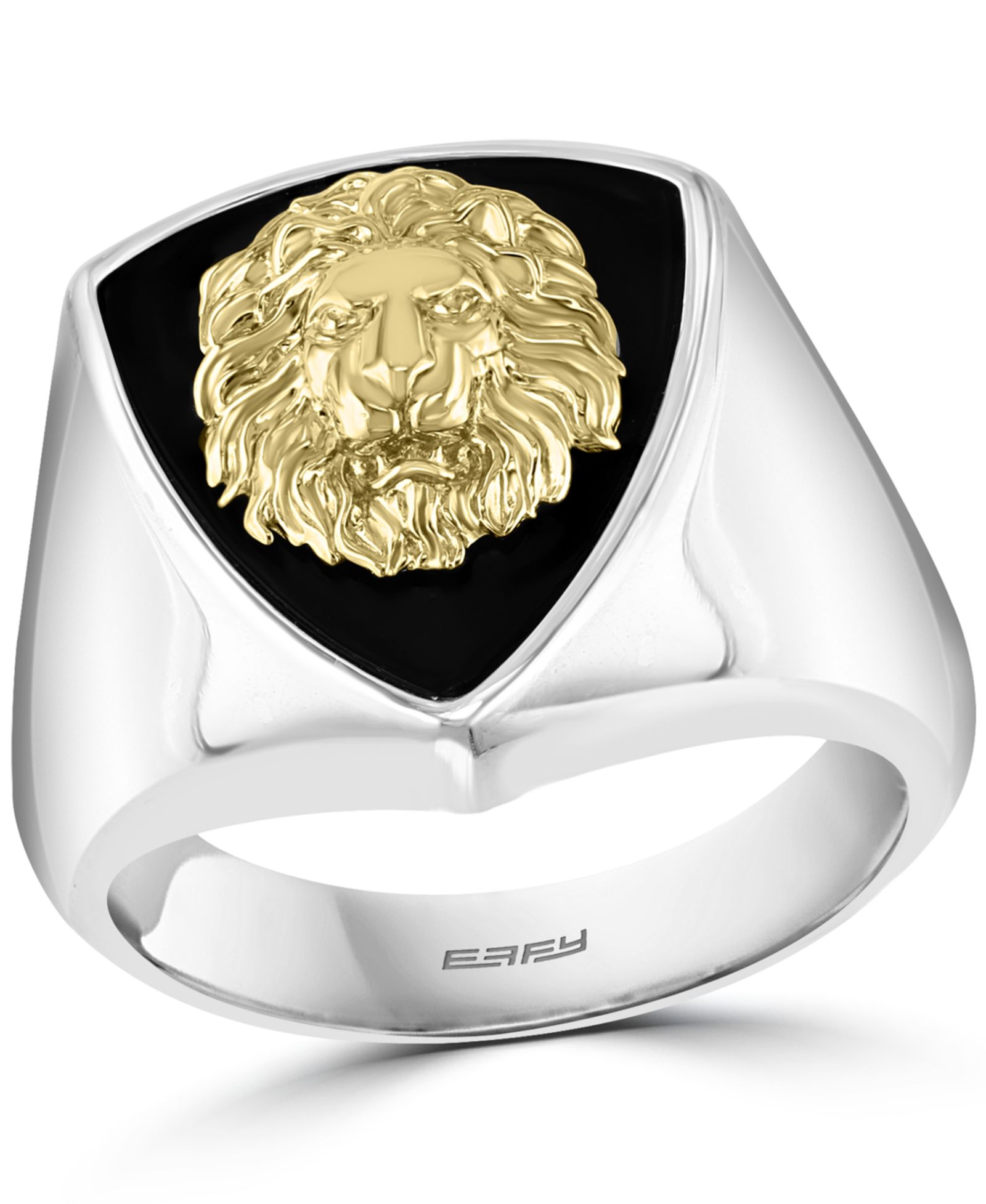 EFFY® Men's Lion Head Statement Ring in Sterling Silver & 18k Gold-Plated Sterling Silver