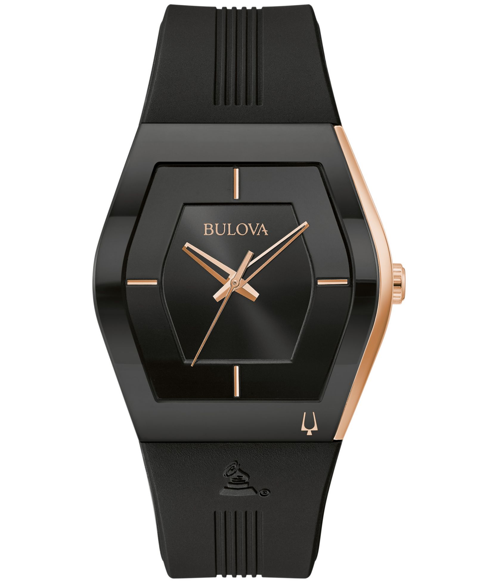 Bulova Men's Latin Grammy Black Silicone Strap Watch 40.5mm
