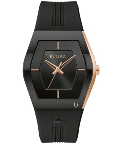 Bulova Мужские часы Latin Grammy с черным силиконовым ремешком, 40.5mm