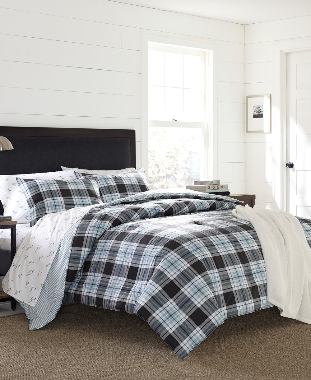 Eddie Bauer комплект пододеяльников Lewis Plaid Atlantic King