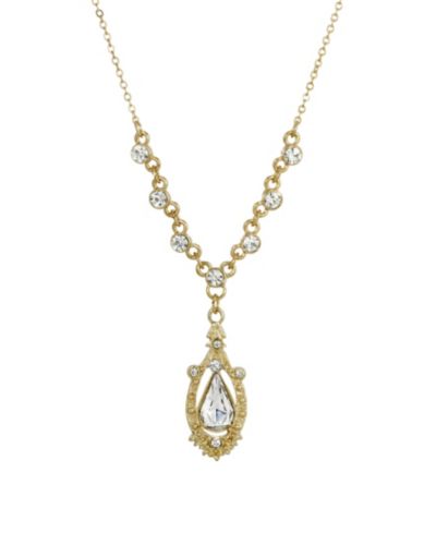 Ожерелье 2028 Women's Gold Tone Crystal Suspended Teardrop