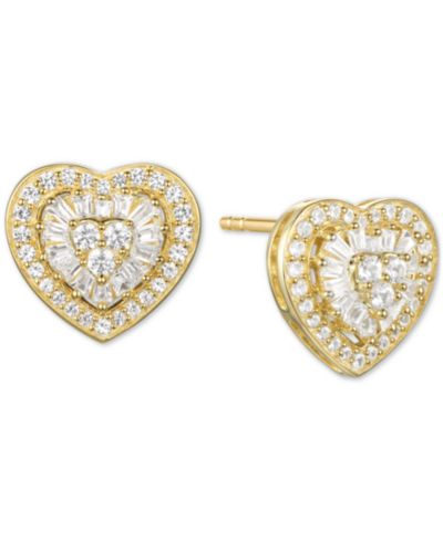 Серьги-гвоздики Diamond Baguette Heart, 14k Gold, 1/2 ct. t.w.