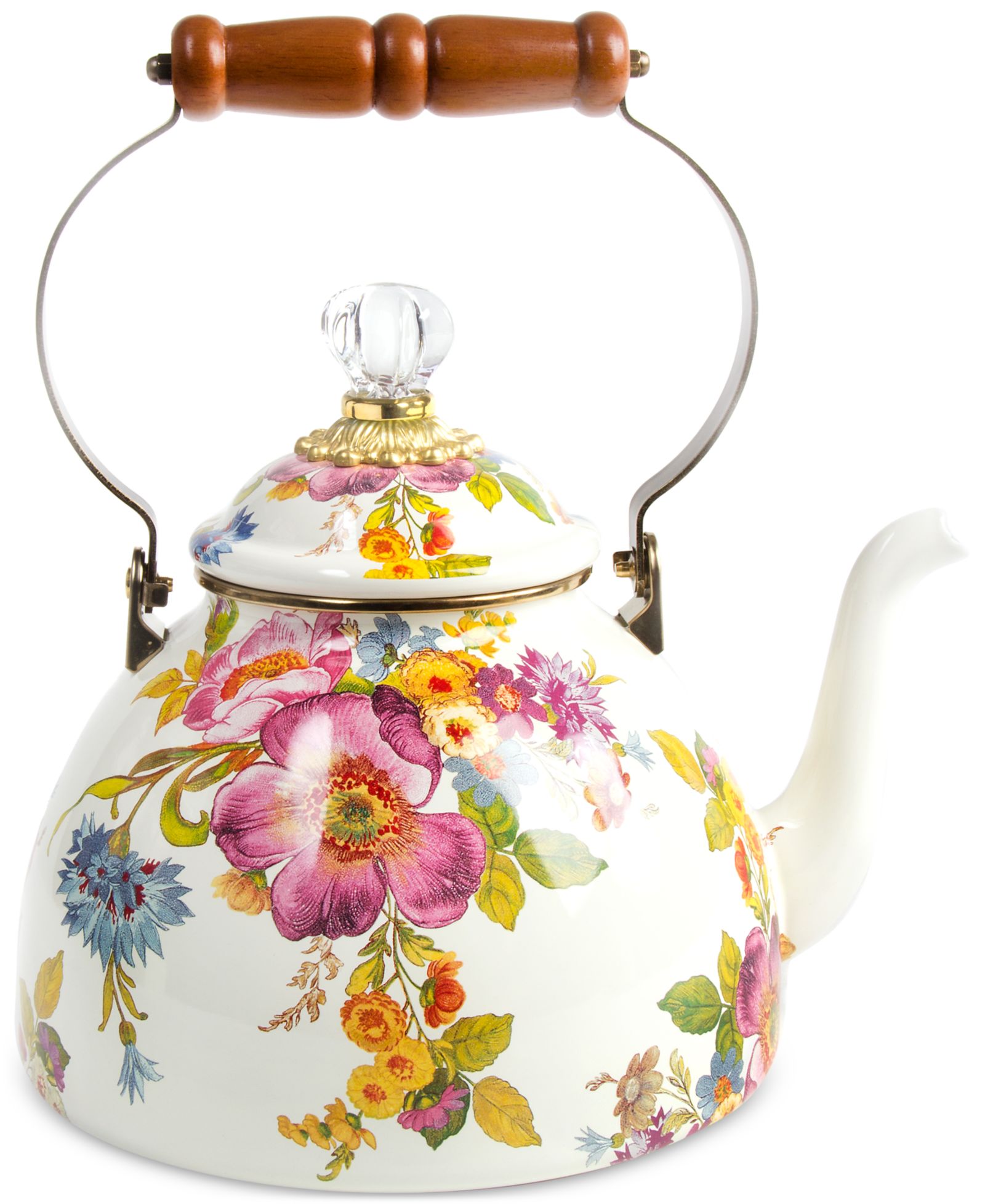 Чайник Mackenzie-Childs White Flower Market 3-Qt.