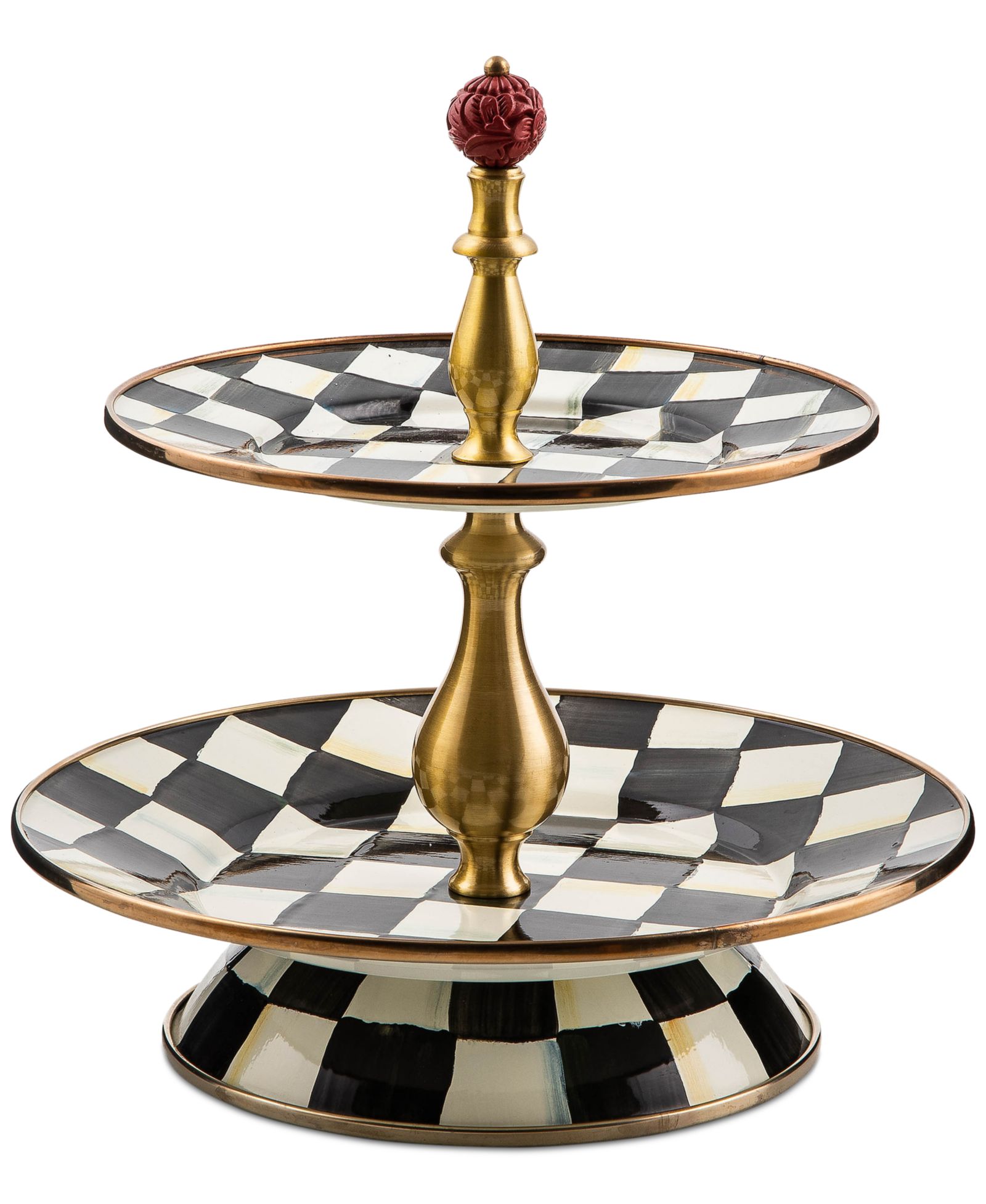 MacKenzie-Childs Двухъярусная подставка Courtly Check