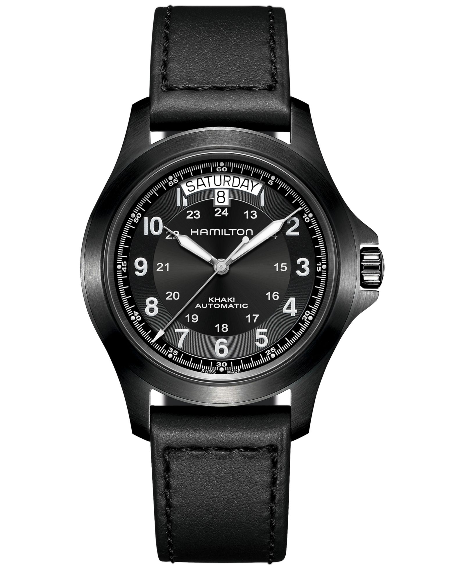 Часы Hamilton Men's Swiss Automatic Khaki Field King с кожаным ремешком 40mm