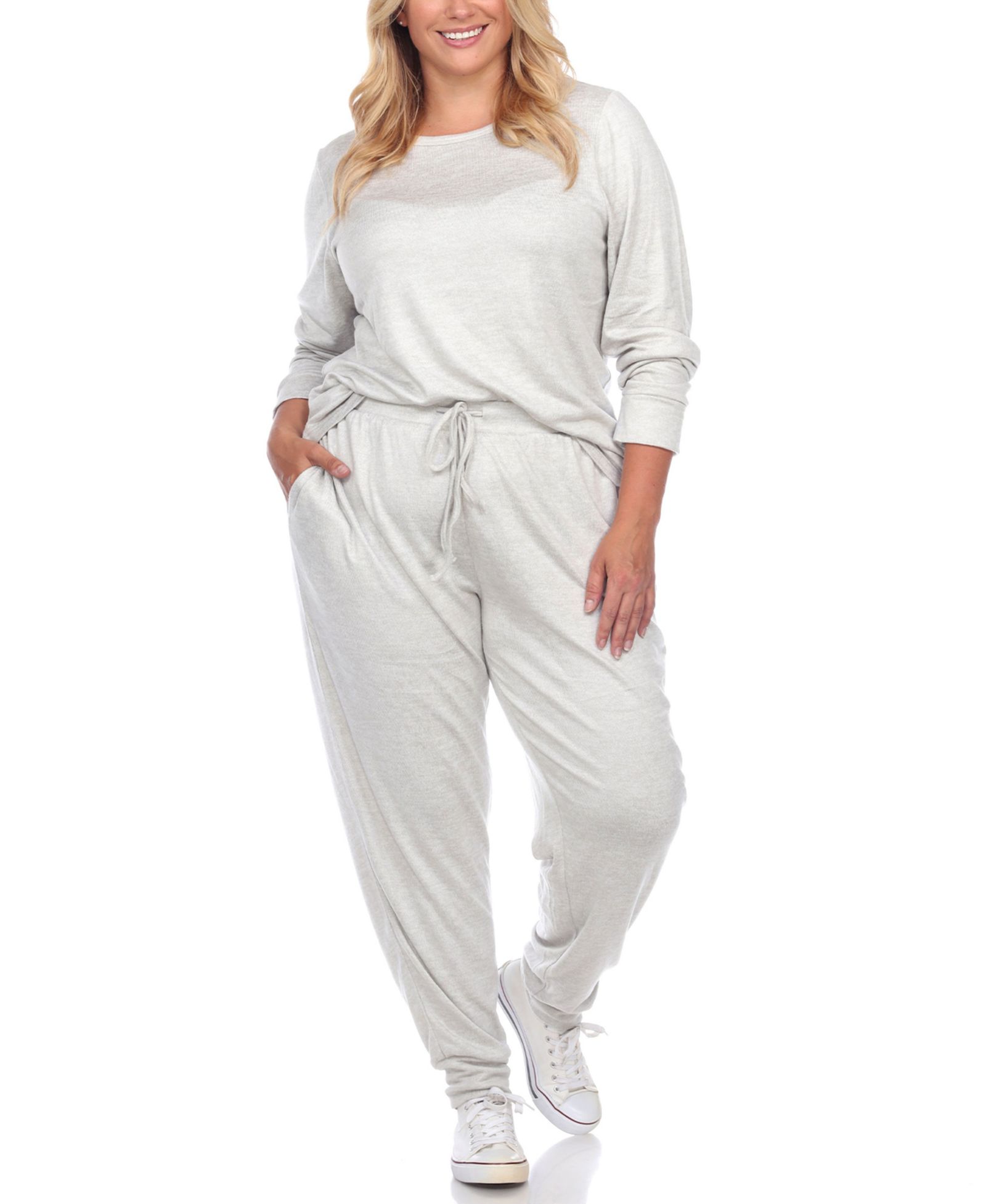White Mark Plus Size Lounge Set, 2-Piece