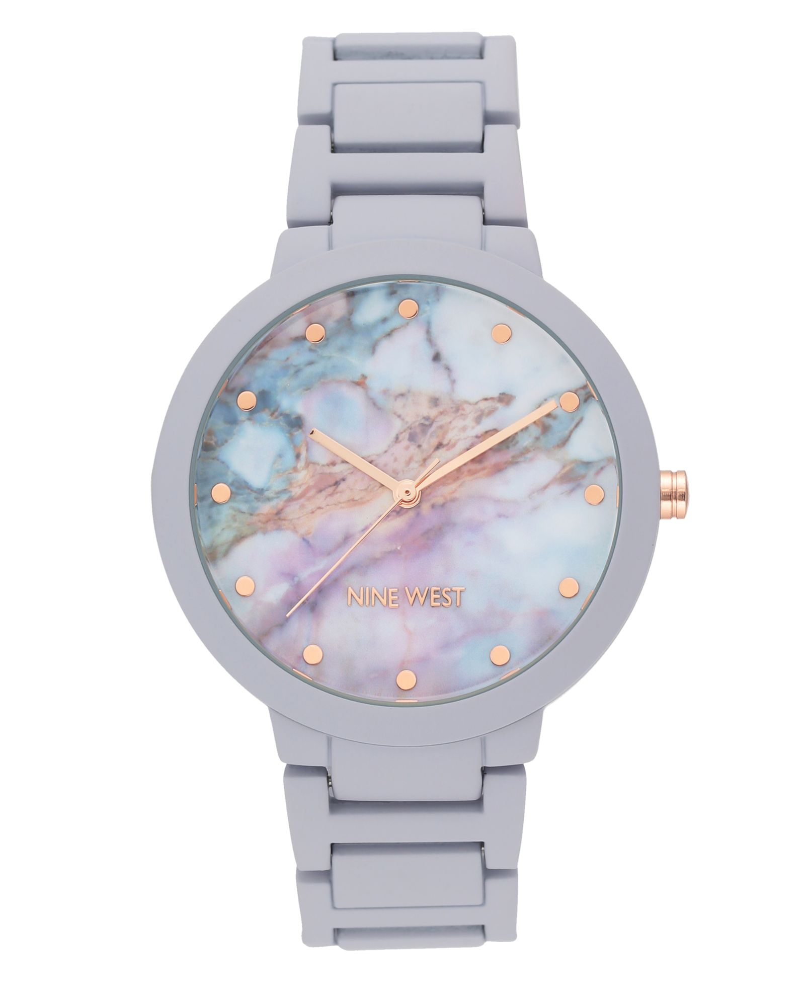 Nine West Женские часы с ремешком из резины, 40.5mm