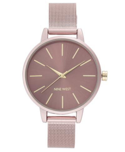 Женские часы Nine West Pink Mesh Bracelet, 38mm