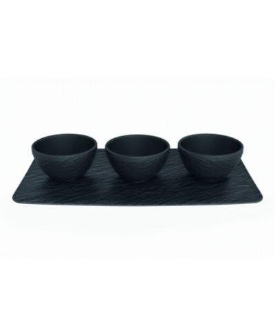 Набор мисок и подноса Villeroy & Boch Manufacture Rock, 4 Pieces