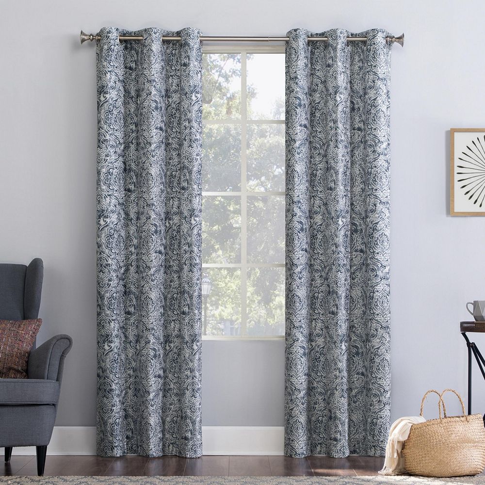 No. 918 Kenji Medallion Draft Shield Fleece Insulated Room Darkening Grommet Curtain Panel