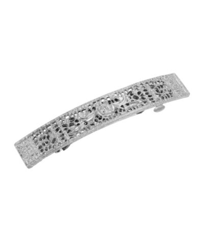 Женская заколка для волос 2028 Silver-Tone Floral Bar