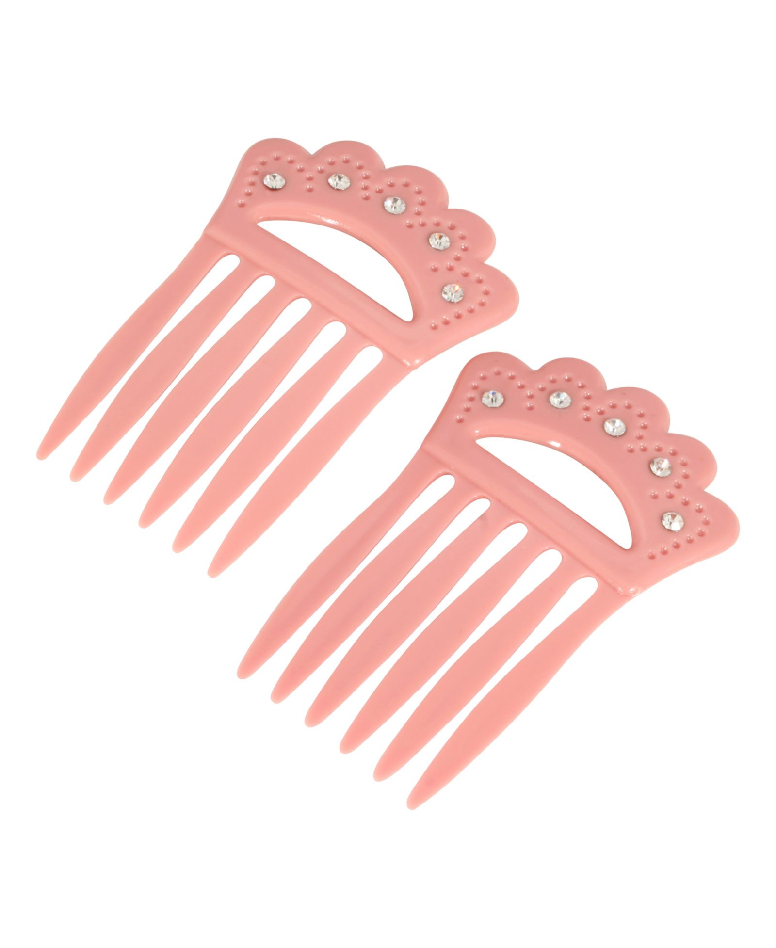 Women's Plastic with Clear Crystal Double Hair Comb