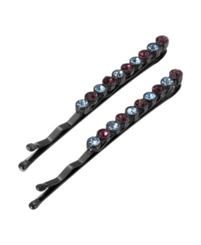 Women's Black-Tone Crystal Bobby Pins Set, 2 Piece