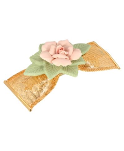 Женская заколка для волос с цветами из фарфора Gold-Tone