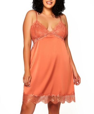 Constance Ultra Soft Plus Size Stretch Satin Cami and Short Lingerie Set