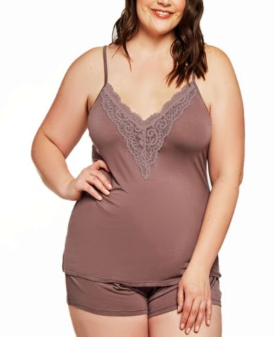 Женский комплект iCollection Zennie Modal and Lace Plus Size Cami and Short