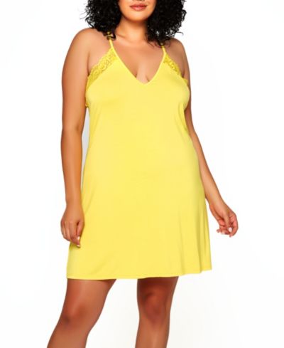Женская комбинация из модала и кружева Zennie Plus Size Modal and Lace Chemise Lingerie