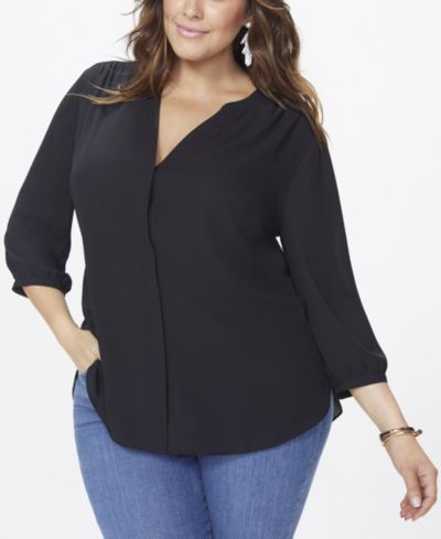 NYDJ Plus Size Pintuck Blouse