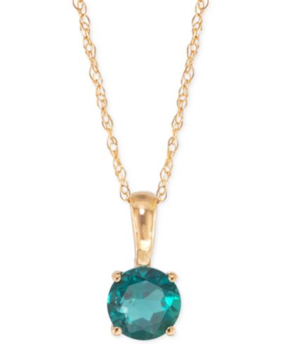 Birthstone Pendant in 14k Gold or 14k White Gold