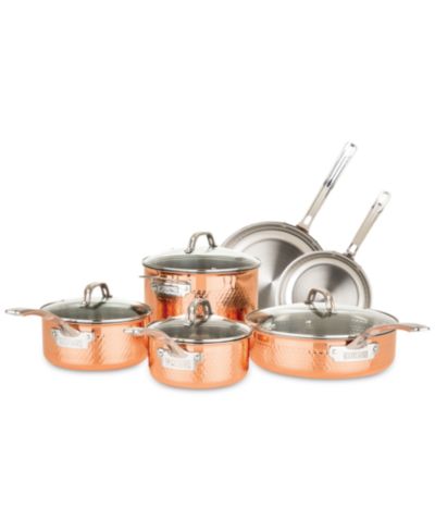 Набор кухонной посуды Viking 3-Ply Hammered Copper Clad 10-Pc.