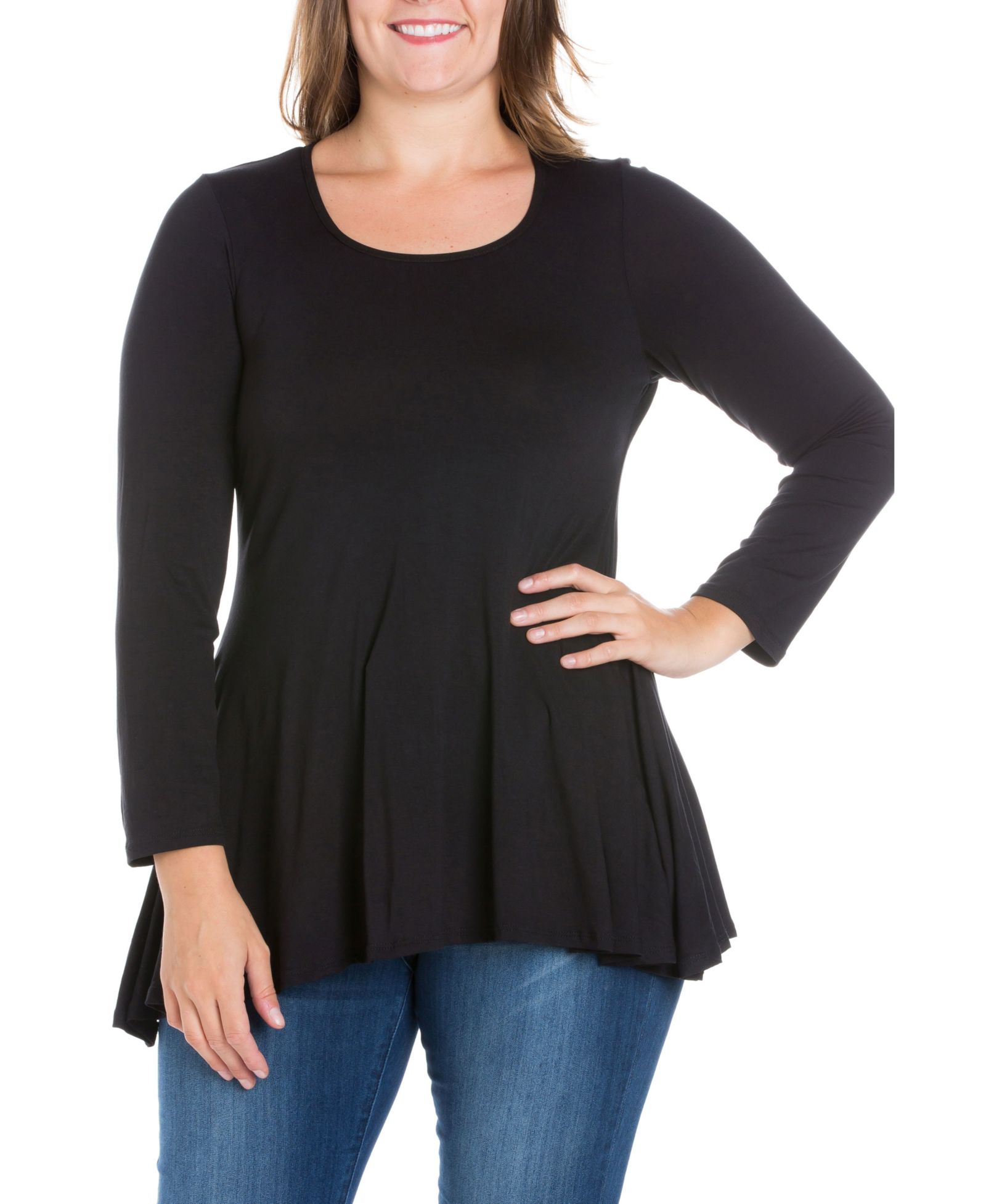 Женский туник-топ, Plus Size, крой swing