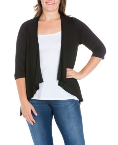24seven Comfort Apparel Кардиган Plus Size с рукавом длиной до локтя